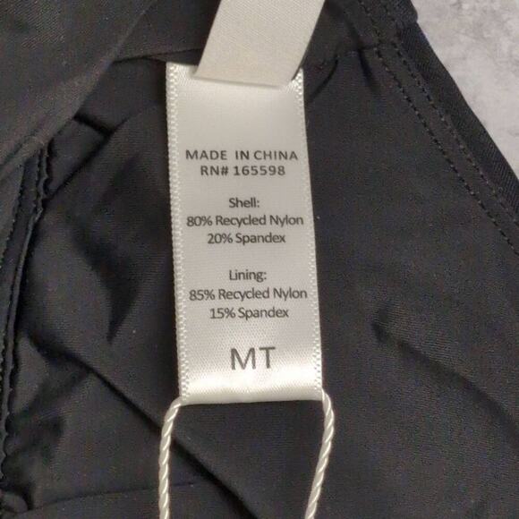 NWT Andie Lanikai Black V-Neck Spaghetti Straps One Piece Swimsuit Medium Tall - Picture 6 of 9